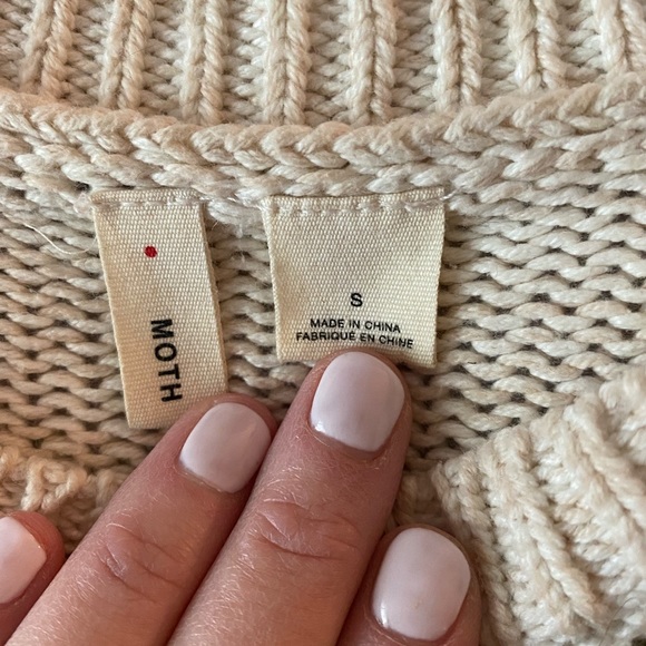 Anthropologie Pom pom sweater, cream with multicolor Pom poms, size S - Picture 3 of 3